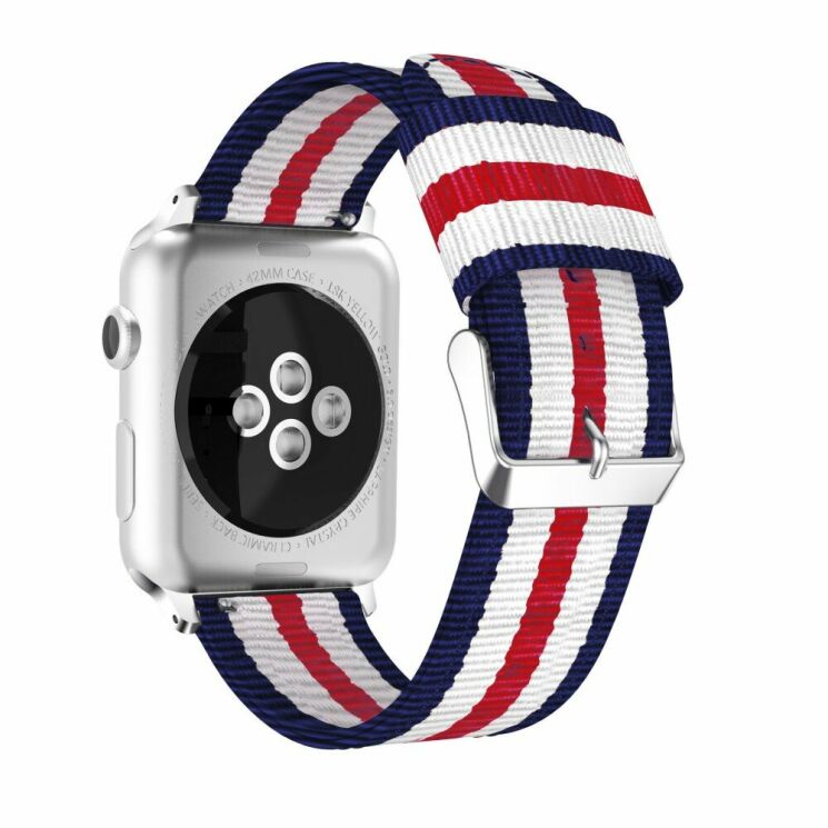 Ремешок UniCase Nylon для Apple Watch 42 (Series 10) / 41 / 40 / SE 40 / 38 - Blue / White / Red Five Stripes: фото 1 из 16