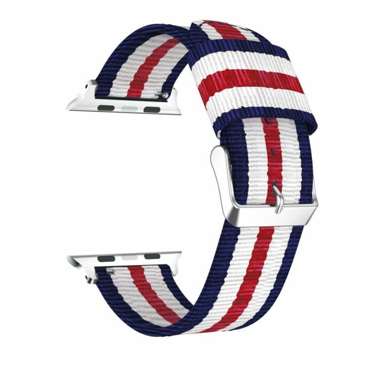 Ремешок UniCase Nylon для Apple Watch 42 (Series 10) / 41 / 40 / SE 40 / 38 - Blue / White / Red Five Stripes: фото 3 из 16
