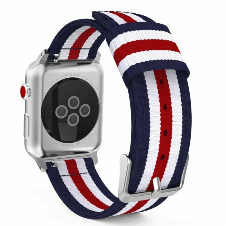Ремешок UniCase Nylon для Apple Watch 42 (Series 10) / 41 / 40 / SE 40 / 38 - Blue / White / Red Five Stripes: фото 7 из 16