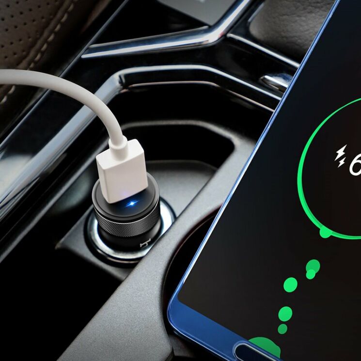 Автомобильное зарядное устройство Hoco Z32 QC3.0 (1.5A) - Black: фото 4 из 4