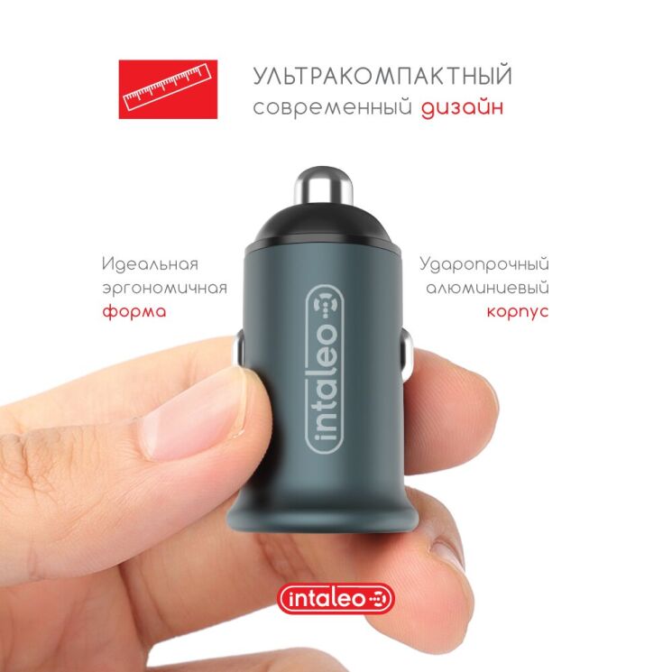 Автомобильное зарядное устройство Intaleo CCGQPD120L + кабель Type-C to Lightning - Grey: фото 3 из 7