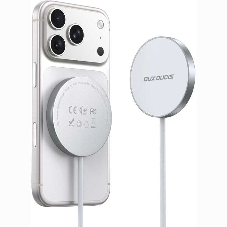 Беспроводное зарядное устройство DUX DUCIS H1 Magnetic Wireless Charger Qi2.2 (25W) - White (958316W) Беспроводное зарядное устройство DUX DUCIS H1 Magnetic Wireless Charger Qi2.2 (25W) - White: фото 2 из 11