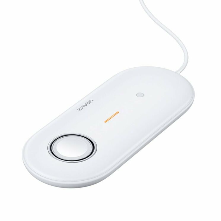 Беспроводное зарядное устройство USAMS US-CD119 2 in 1 + кабель - White: фото 2 из 13