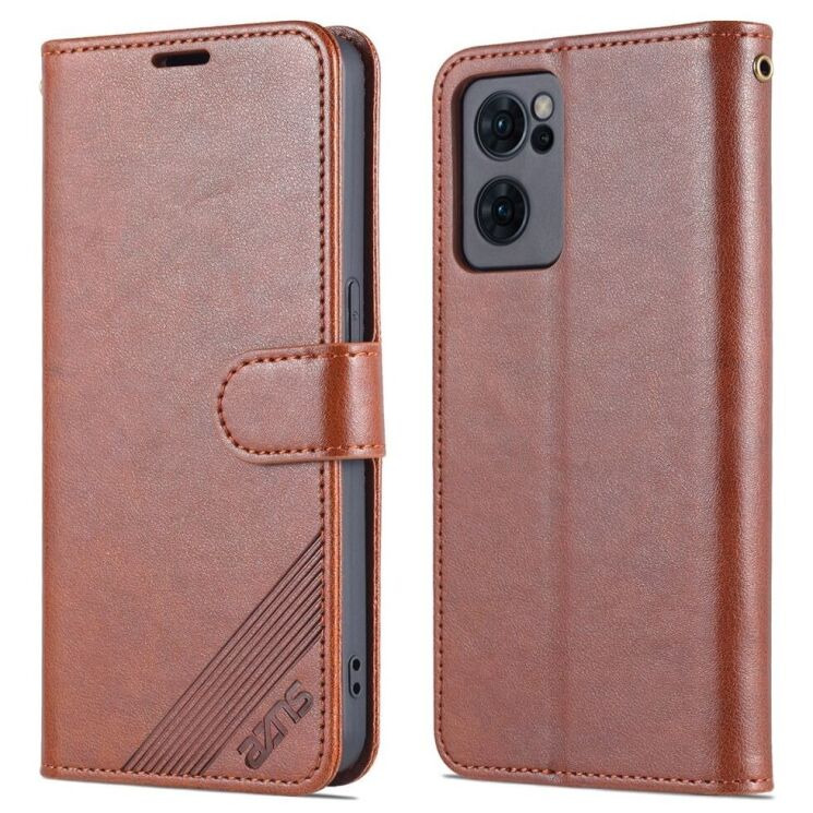 Чехол AZNS Wallet Case для OPPO Reno 7 5G Chinese - Brown: фото 2 из 11