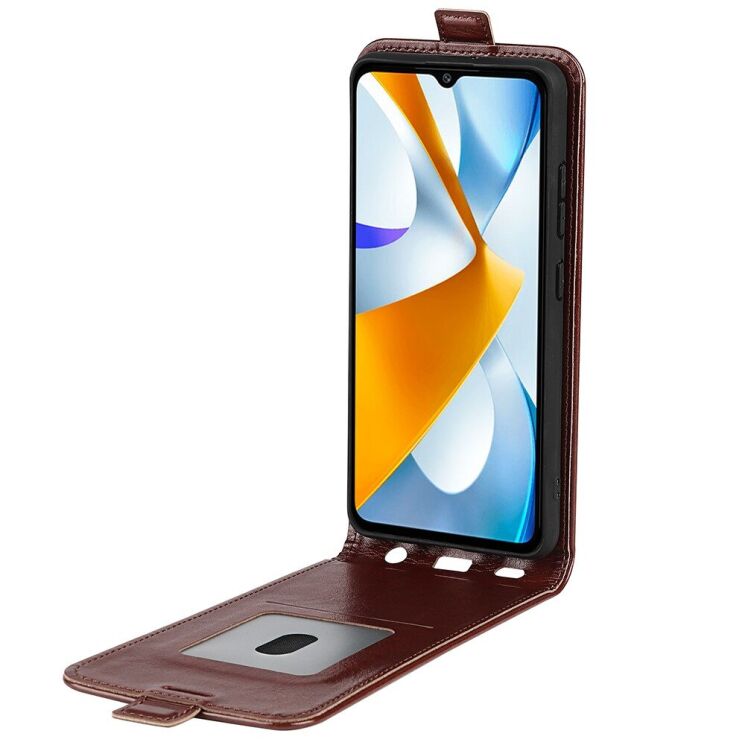 Чехол Deexe Flip Case для Xiaomi Poco C40 - Brown: фото 2 из 7