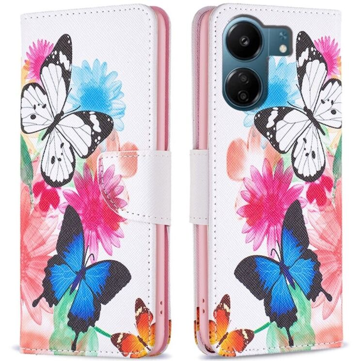 Чехол Deexe Life Style Wallet для Xiaomi Redmi 13C / Poco C65 - Two Butterflies: фото 1 из 6