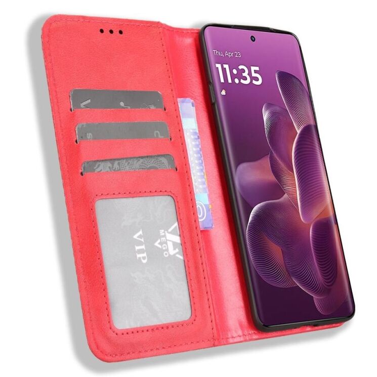 Чохол Deexe Retro Style для Motorola Edge 60 Pro - Red: фото 5 з 19