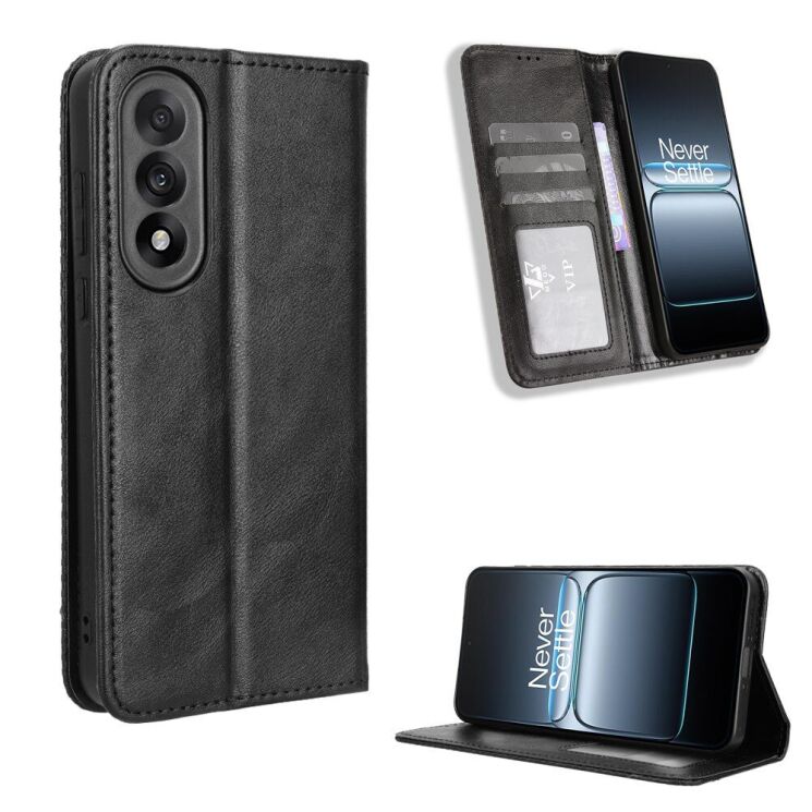 Чохол Deexe Retro Style для OnePlus Nord 5 / Ace 5 Ultra - Black: фото 1 з 15
