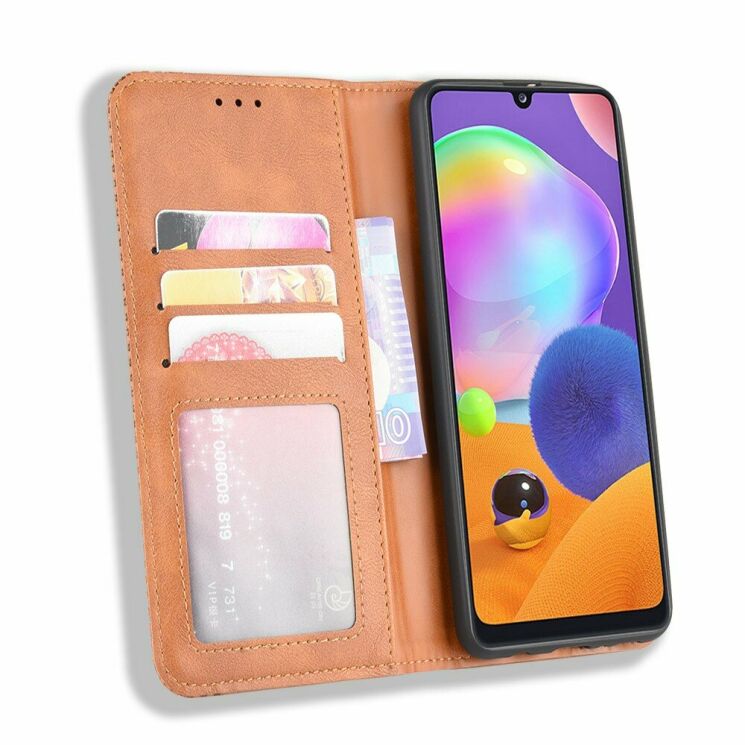 Чехол Deexe Retro Style для Samsung Galaxy A31 (A315) - Brown: фото 8 из 12