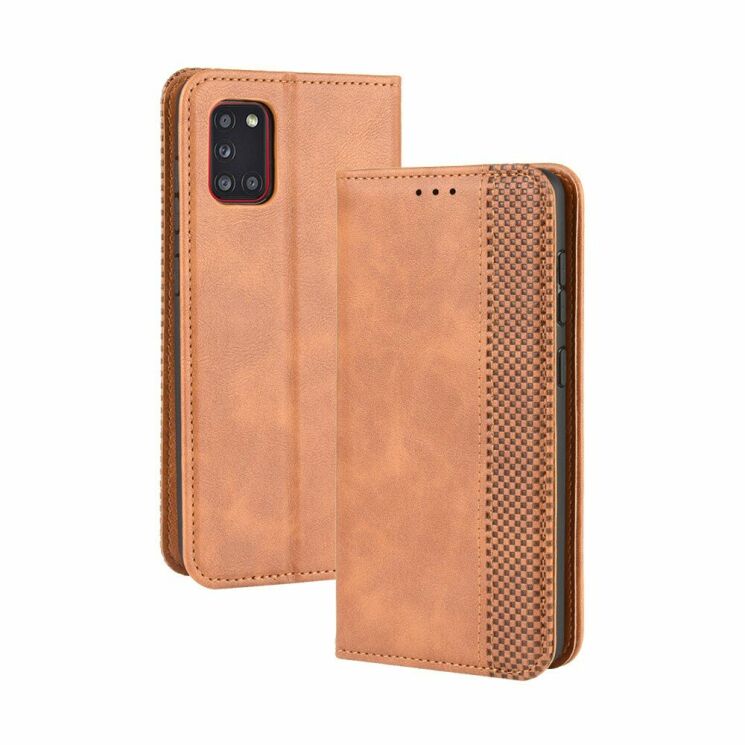 Чехол Deexe Retro Style для Samsung Galaxy A31 (A315) - Brown: фото 2 из 12