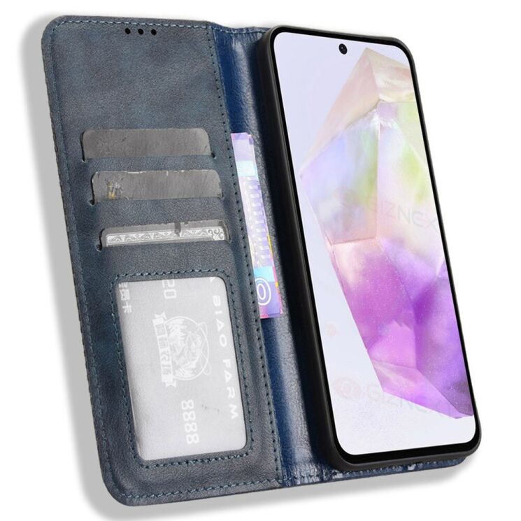Чехол Deexe Retro Style для Samsung Galaxy A56 (A566) - Blue: фото 2 из 7