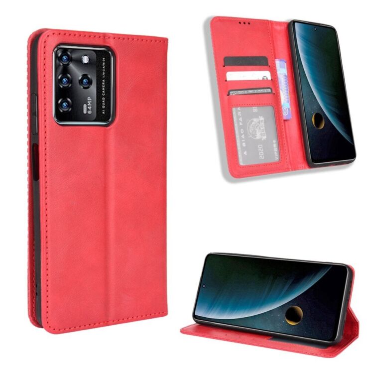 Чехол Deexe Retro Style для ZTE Blade V30 - Red: фото 8 из 10