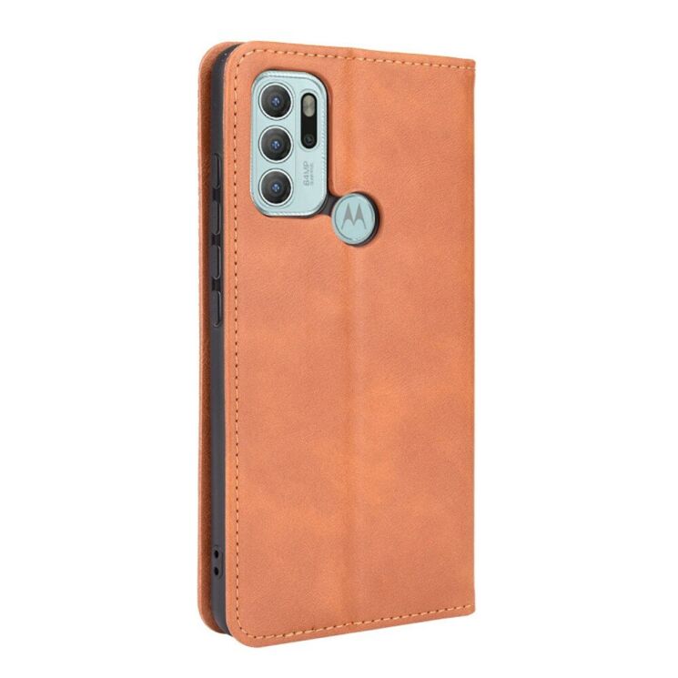 Чехол Deexe Retro Style для Motorola Moto G60s - Brown: фото 3 из 12
