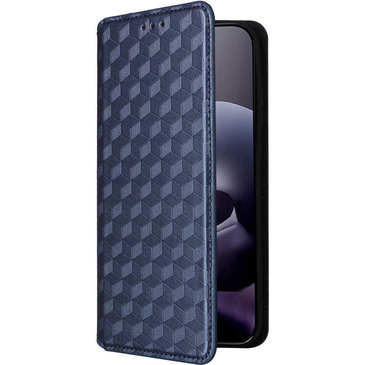 Чохол Deexe Rhombus Book для Motorola Moto G77 - Blue: фото 6 з 10