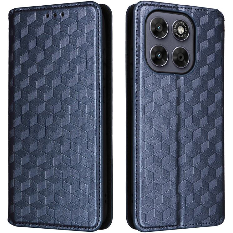 Чохол Deexe Rhombus Book для Motorola Moto G77 - Blue: фото 1 з 10