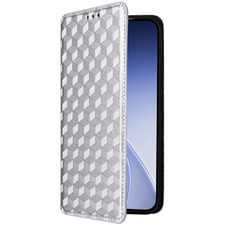 Чехол Deexe Rhombus Book для OPPO Reno 15 F/FS - Silver (405819S) Чехол Deexe Rhombus Book для OPPO Reno 15 F/FS - Silver: фото 6 из 7