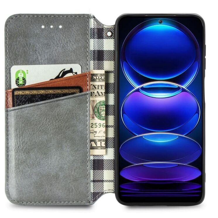 Чехол Deexe Rhombus Wallet для HMD Pulse Pro - Grey: фото 2 из 6