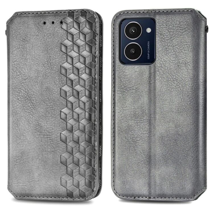 Чехол Deexe Rhombus Wallet для HMD Pulse Pro - Grey: фото 1 из 6