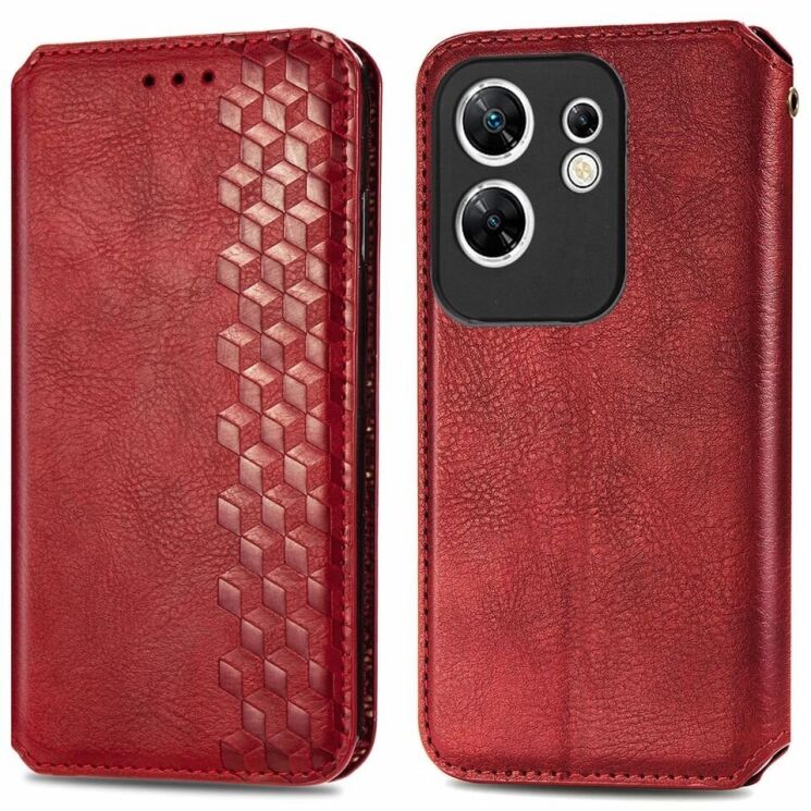 Чехол Deexe Rhombus Wallet для Infinix Zero 30 - Red: фото 1 из 6