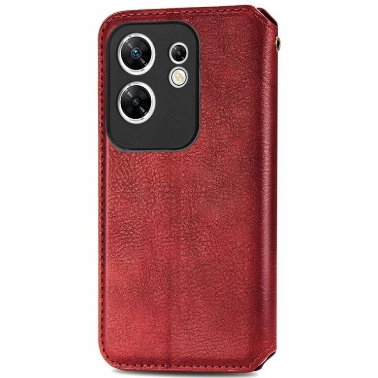 Чехол Deexe Rhombus Wallet для Infinix Zero 30 - Red: фото 5 из 6