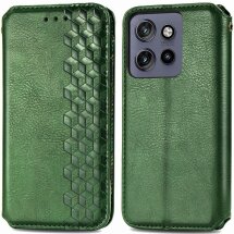 Чехол Deexe Rhombus Wallet для Motorola Edge 50 Neo - Green: фото 1 из 10