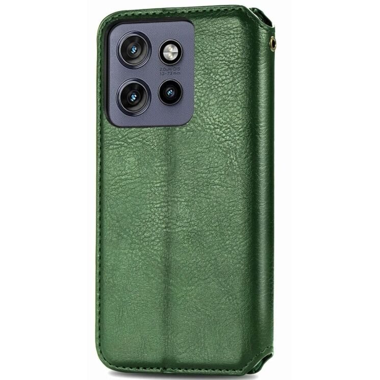 Чохол Deexe Rhombus Wallet для Motorola Edge 50 Neo - Green: фото 5 з 10
