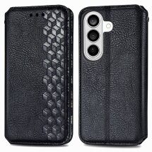 Чехол Deexe Rhombus Wallet для Samsung Galaxy A57 (A576) - Black: фото 1 из 8