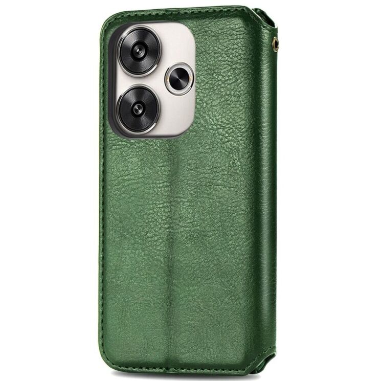 Чехол Deexe Rhombus Wallet для Xiaomi Poco F6 - Green: фото 5 из 9