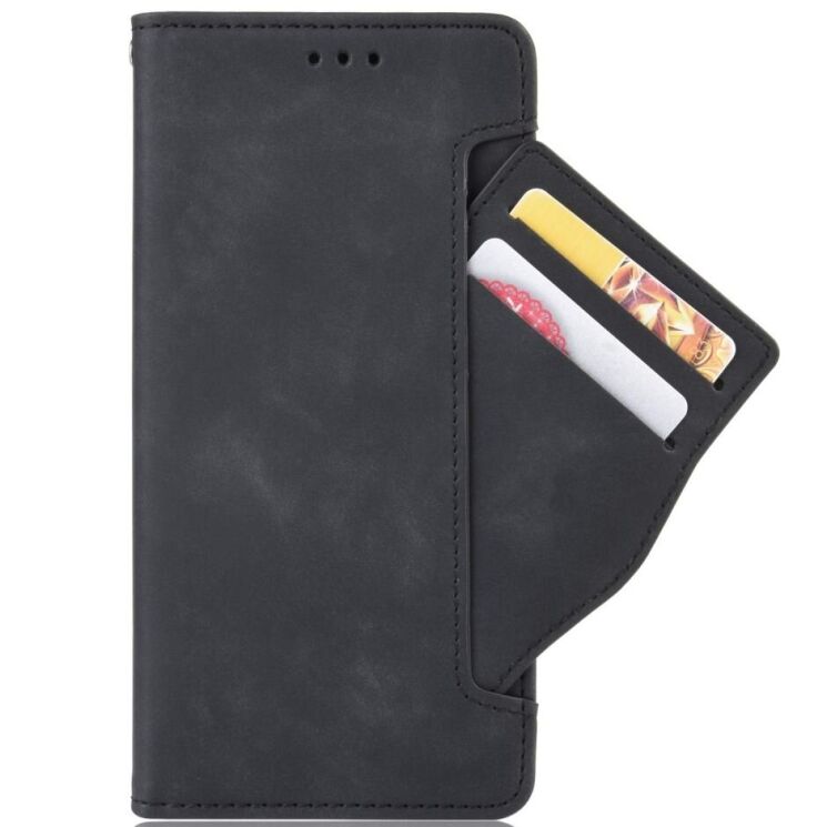 Чехол-книжка с кармашками Deexe Wallet Stand для iPhone 15 - Black: фото 5 из 6