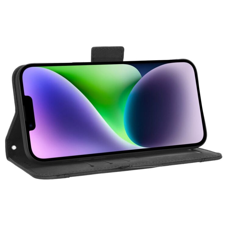 Чехол-книжка с кармашками Deexe Wallet Stand для iPhone 15 - Black: фото 3 из 6