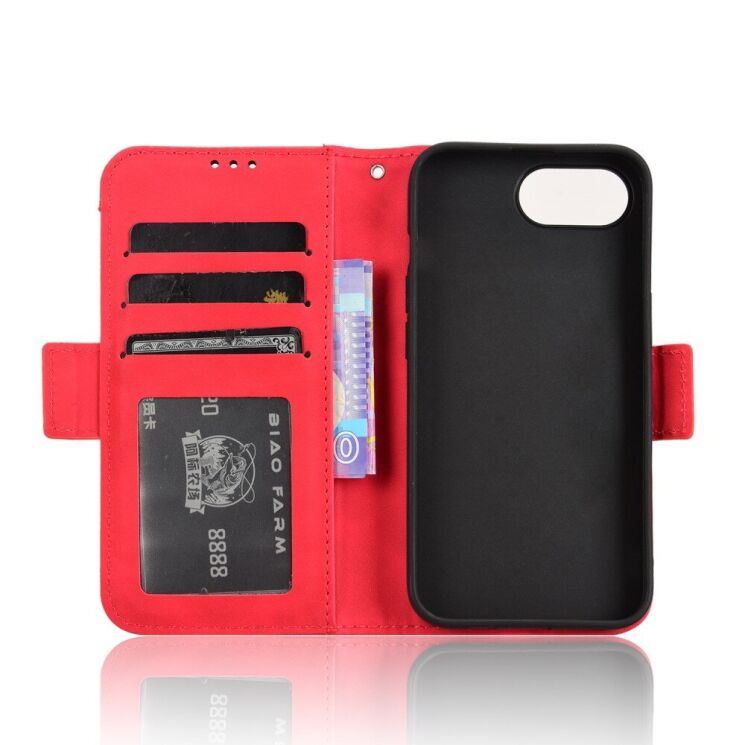 Чехол Deexe Wallet Stand для Apple iPhone 16e - Red: фото 5 из 7