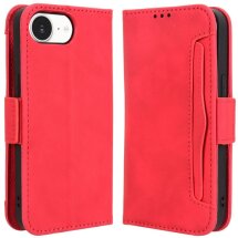 Чехол Deexe Wallet Stand для Apple iPhone 16e - Red: фото 1 из 7