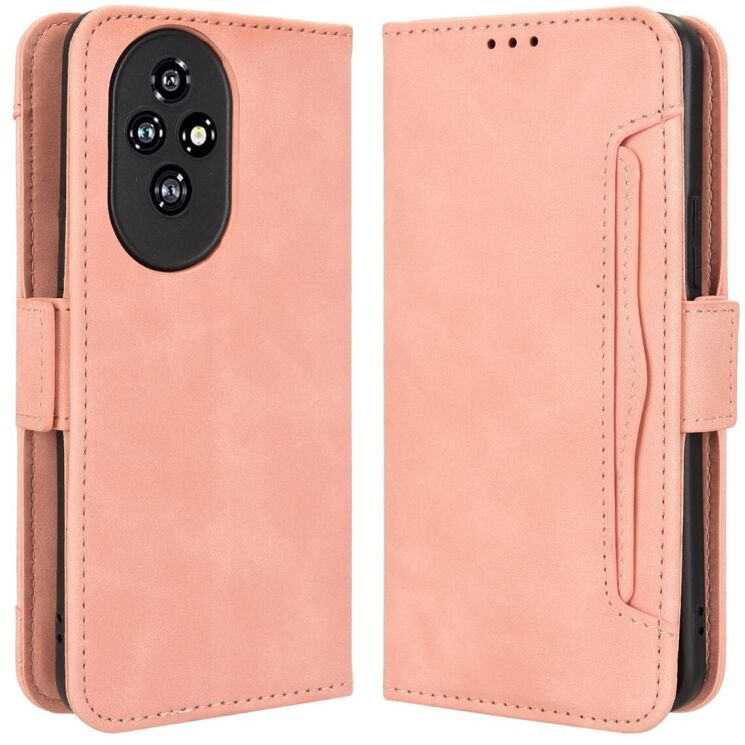 Чохол-книжка з кишеньками Deexe Wallet Stand для Honor 200 - Pink: фото 1 з 7