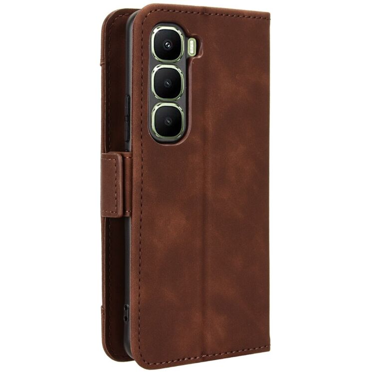 Чохол Deexe Wallet Stand для Infinix Hot 60 Pro Plus - Brown: фото 7 з 15