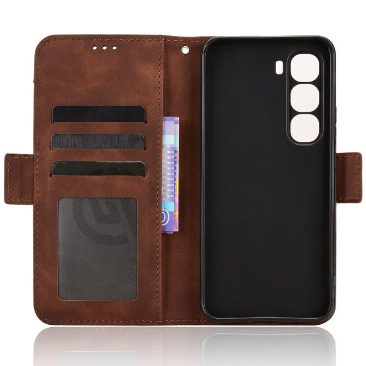 Чохол Deexe Wallet Stand для Infinix Hot 60 Pro Plus - Brown: фото 4 з 15