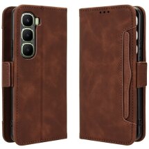 Чохол Deexe Wallet Stand для Infinix Hot 60 Pro Plus - Brown: фото 1 з 15