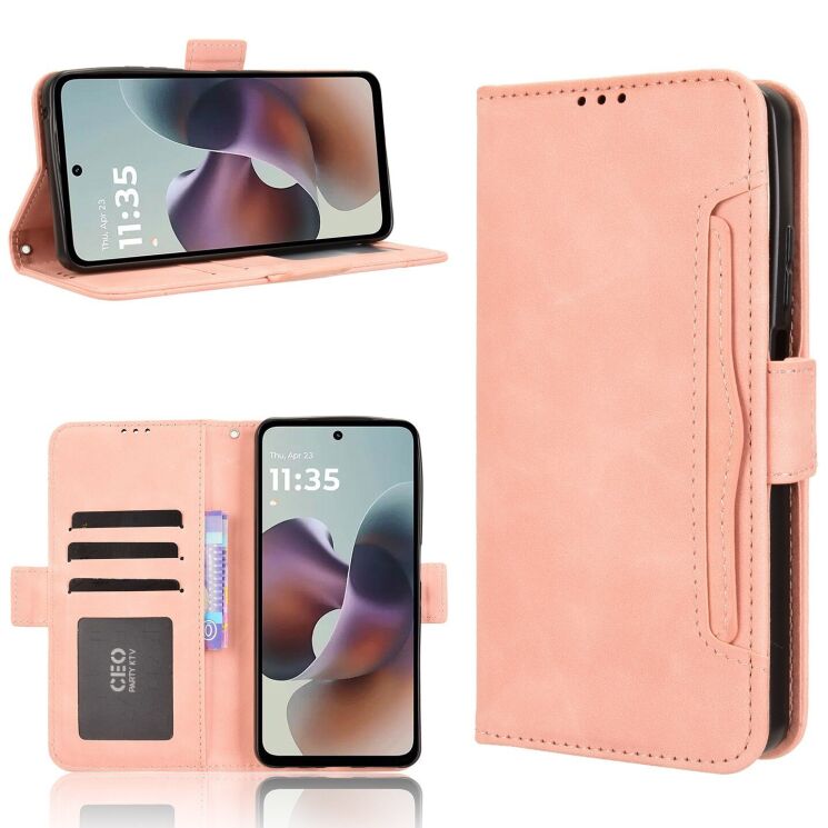 Чохол Deexe Wallet Stand для Motorola Moto G56 - Pink: фото 8 з 14