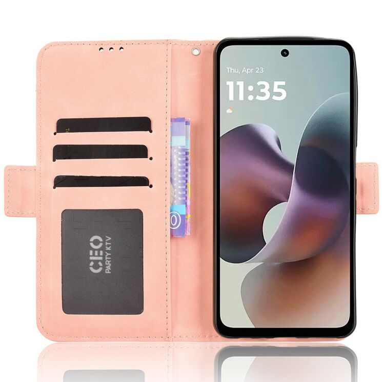 Чохол Deexe Wallet Stand для Motorola Moto G56 - Pink: фото 5 з 14