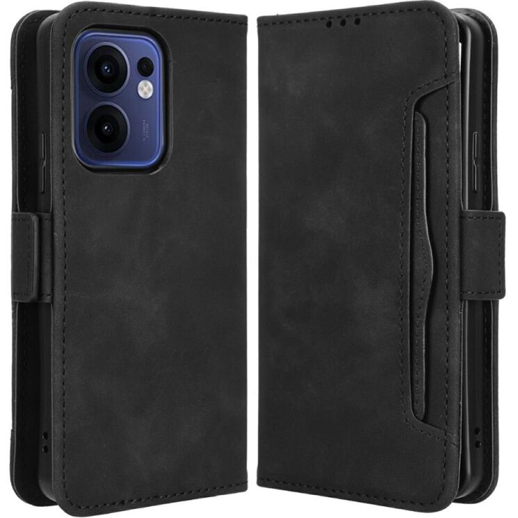 Чехол Deexe Wallet Stand для OPPO Reno 13 F/FS 5G - Black: фото 1 из 7