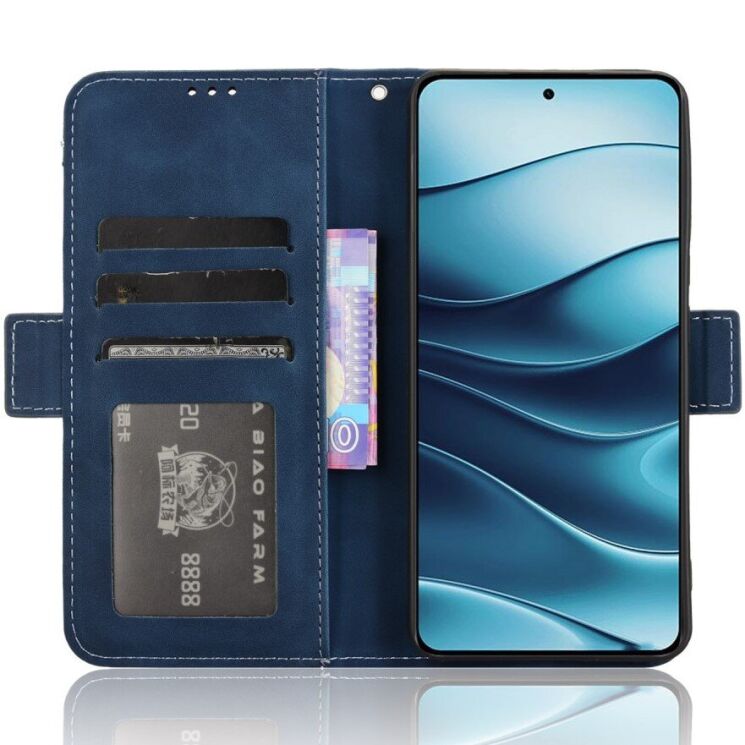 Чехол Deexe Wallet Stand для Xiaomi Redmi Note 14 5G - Blue: фото 6 из 7