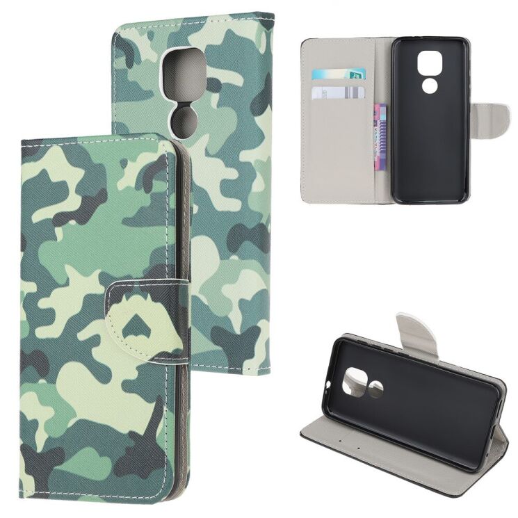 Чохол з малюнком Deexe Color Wallet для Motorola Moto E7 Plus / Moto G9 Play - Camouflage: фото 6 з 6