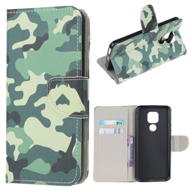 Чохол з малюнком Deexe Color Wallet для Motorola Moto E7 Plus / Moto G9 Play - Camouflage: фото 1 з 6