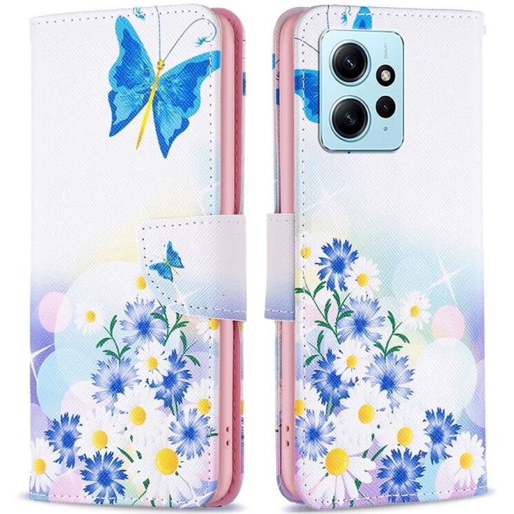 Чехол-книжка Deexe Color Wallet для Xiaomi Redmi Note 12 - Butterfly and Flowers: фото 1 из 7