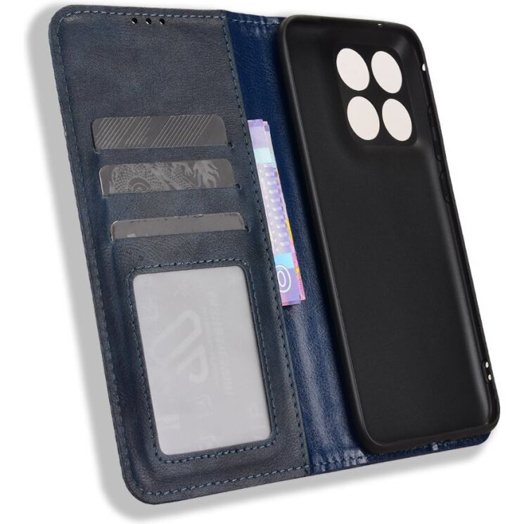 Чехол-книжка Deexe Retro Style для Motorola Edge 70 Fusion - Blue: фото 3 из 18