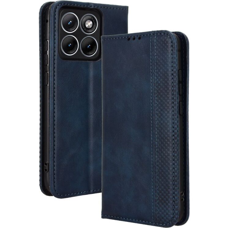 Чехол-книжка Deexe Retro Style для Motorola Edge 70 Fusion - Blue: фото 7 из 18