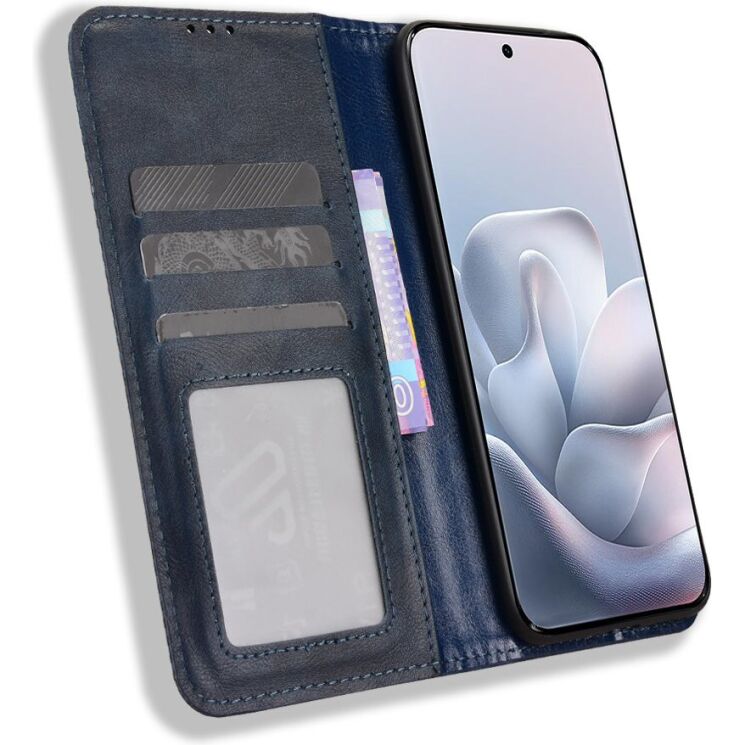Чехол-книжка Deexe Retro Style для Motorola Edge 70 Fusion - Blue: фото 4 из 18