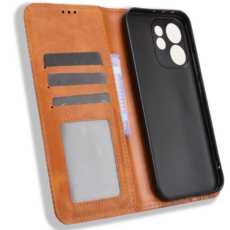 Чехол-книжка Deexe Retro Style для OPPO Reno 15 F/FS - Brown: фото 5 из 18