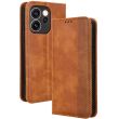 Чехол-книжка Deexe Retro Style для OPPO Reno 15 F/FS - Brown (405805Z)