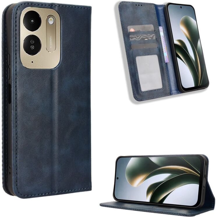 Чехол-книжка Deexe Retro Style для Xiaomi Poco C95 Pro - Blue (429206L) Чехол-книжка Deexe Retro Style для Xiaomi Poco C95 Pro - Blue: фото 2 из 19