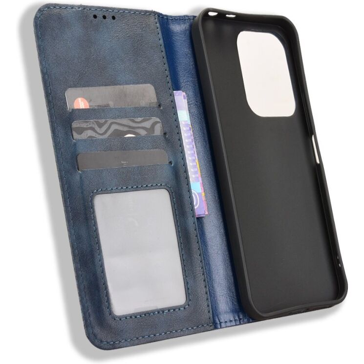 Чехол-книжка Deexe Retro Style для Xiaomi Poco C95 Pro - Blue (429206L) Чехол-книжка Deexe Retro Style для Xiaomi Poco C95 Pro - Blue: фото 5 из 19